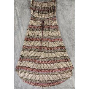 Forcynthia Dress Womens Large Paisley Boho High Low Strapless Tube Beachwear